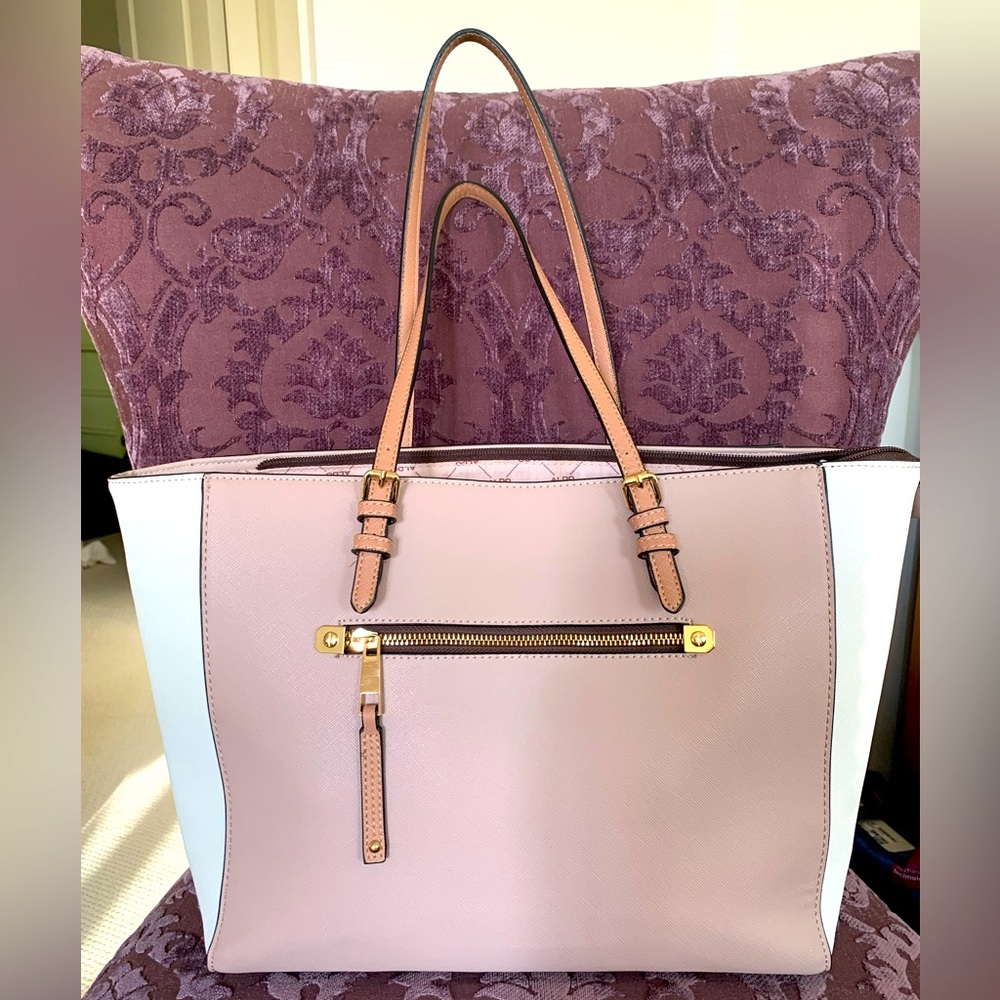 Aldo Mauve and White Tote Bag
